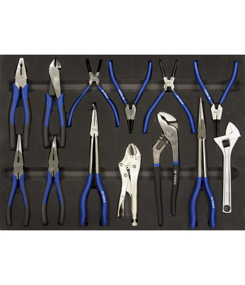 SPtools EVA TOOLKIT 13 PC PLIER + ADJUSTABLE WRENCH Toolsupply.no