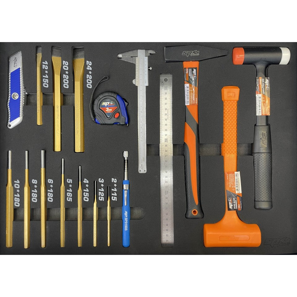 SPtools CUSTOM SERIES VERKTØYVOGN 363 DELER MM og Tommer