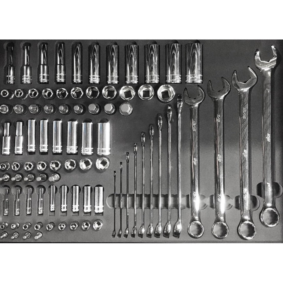 SPtools CUSTOM SERIES VERKTØYVOGN 363 DELER MM og Tommer