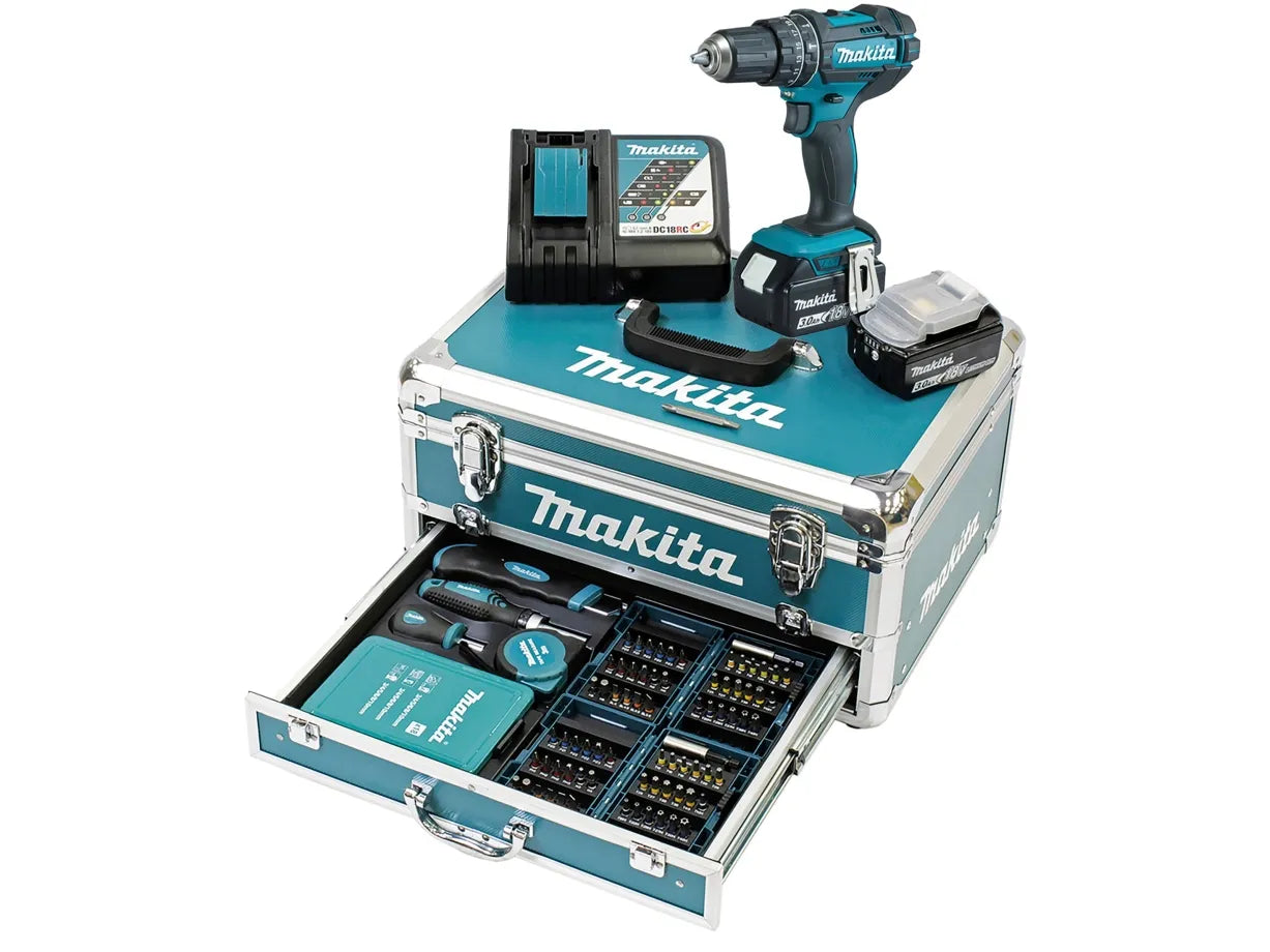 Makita DHP482RFX9 18V 3.0Ah med tilbehør