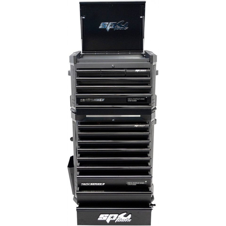 SPtools VERKTØYVOGN TECH SERIES 16 DRAWERS BLACK