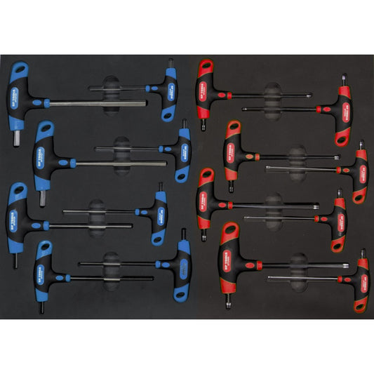 (M) - T-HÅNDTAKSSETT I HEX METRISK & SAE(TOMMER) - 14STK